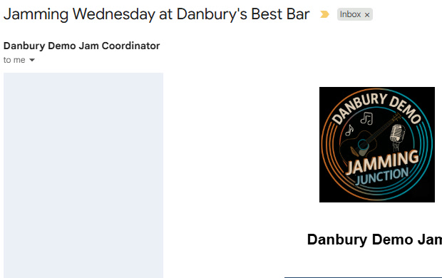 The jam reminder email a jammer receives from their jam coordinator.